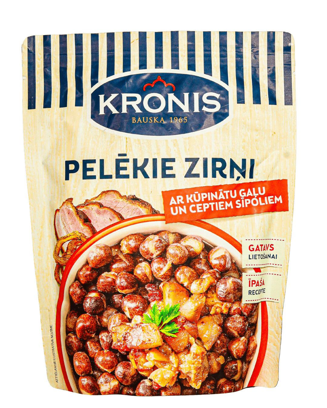 Pelēkie zirņi ar kūpinātu gaļu