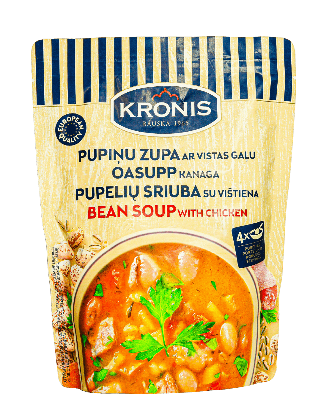 Pupiņu zupa ar vistas gaļu