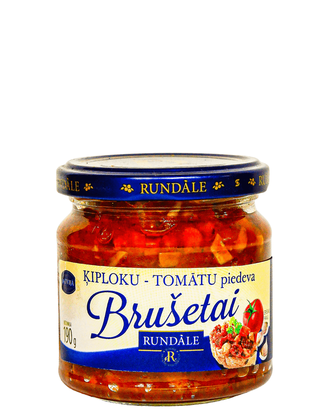 Ķiploku tomātu piedeva brušetai